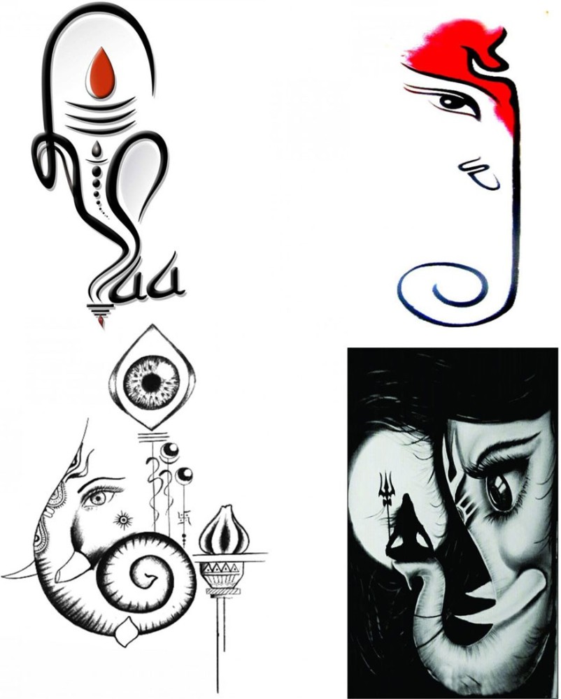 Ganesha Shiva Tattoo Vector Images 46