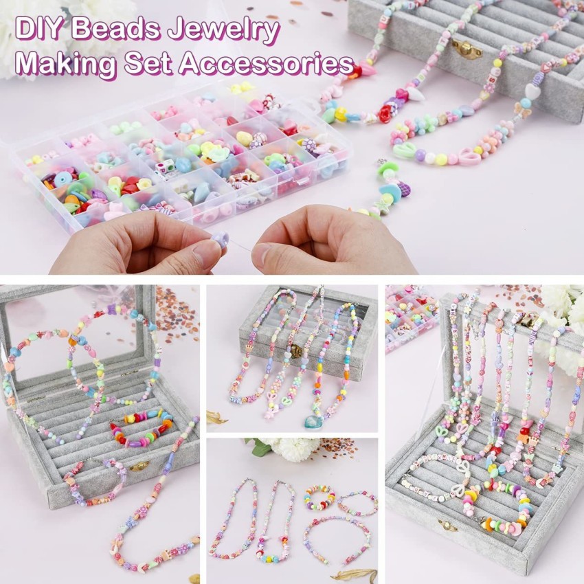 700Pcs Beads SetJewelry Making KitGirl DIY Bracelet SetDifferent Types  and Shapes Colorful Acrylic Crafting Beads Kits Setfor Children Over Three  Years Old  shop for Futurekart products in India  Flipkartcom