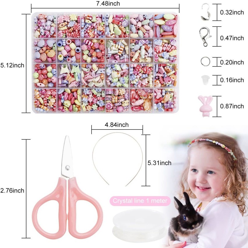 Girls Jewelry Making Kit, 700+ Pcs Kids Snap Beads Toys, Bracelets,  Necklaces, Hairbands and Rings Creative DIY DIY Arts and Crafts Set Ideal