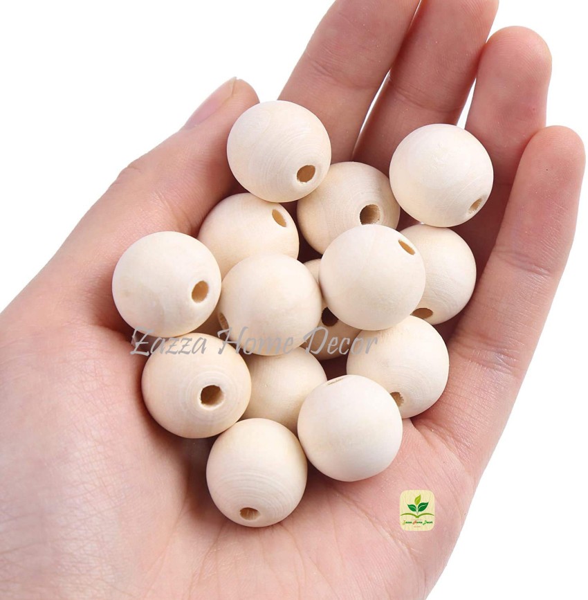 zazza home decor Macrame Natural Wooden Unfinished Craft Beads With Holes  Unpainted Wooden Ball Beads DIY Craft Jewelry (25mm) - Macrame Natural  Wooden Unfinished Craft Beads With Holes Unpainted Wooden Ball Beads