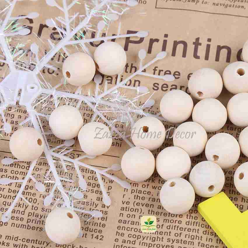 zazza home decor Macrame Natural Wooden Unfinished Craft Beads With Holes  Unpainted Wooden Ball Beads DIY Craft Jewelry (25mm) - Macrame Natural  Wooden Unfinished Craft Beads With Holes Unpainted Wooden Ball Beads