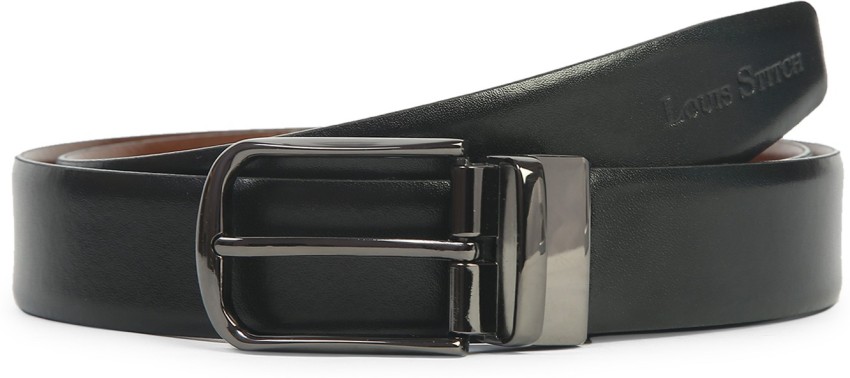LOUIS STITCH Men Casual, Formal Black, Brown Genuine Leather Reversible Belt  Gunmetal Black - Price in India
