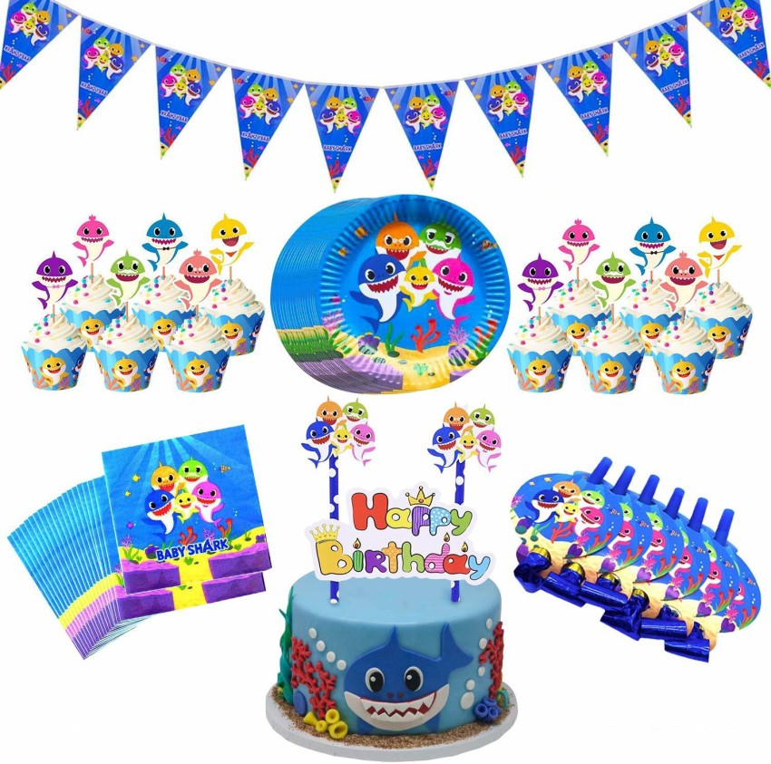 Baby Shark Theme Kids Birthday Decoration 73Pcs For Boys Girls