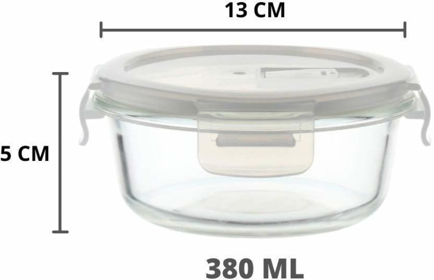 Rectangular Glass Storage Container With Air Vent Lid (400ml, 620