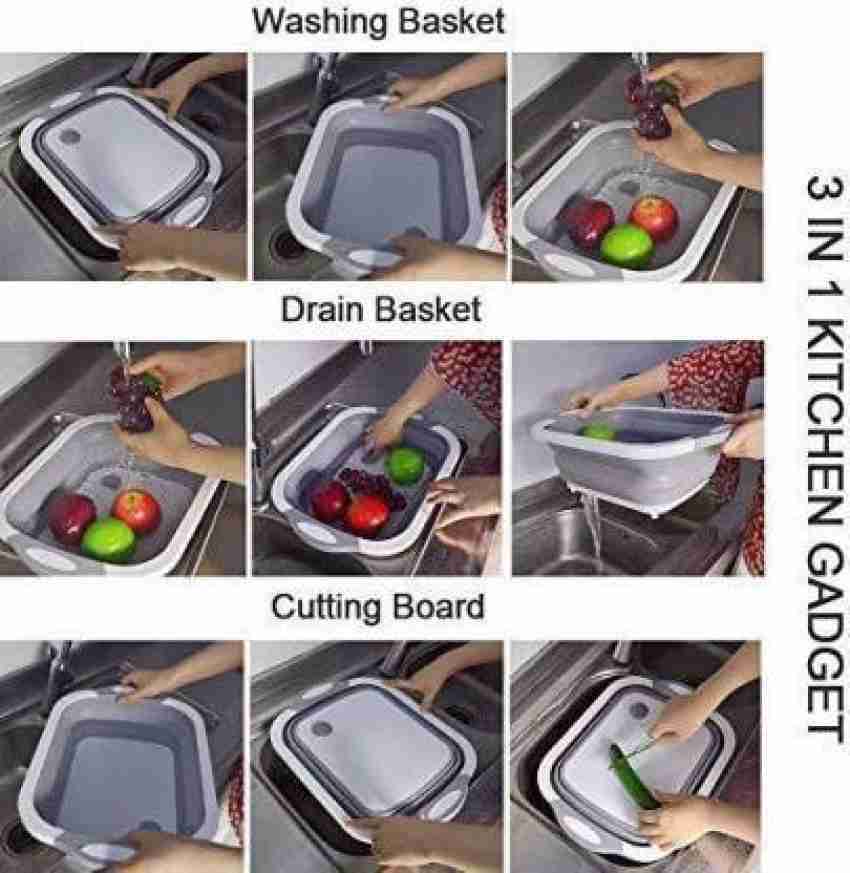 Swapline Multi Function Collapsible Vegetable Cutting Board, Plate, Washing Bowl Tub