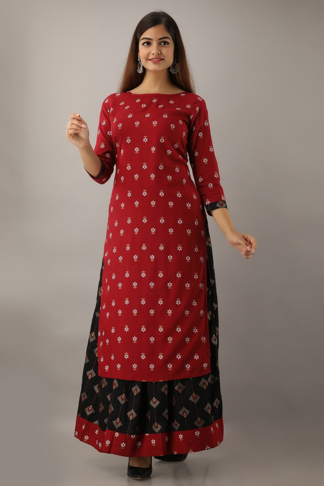Update more than 96 long kurti with skirt myntra latest POPPY