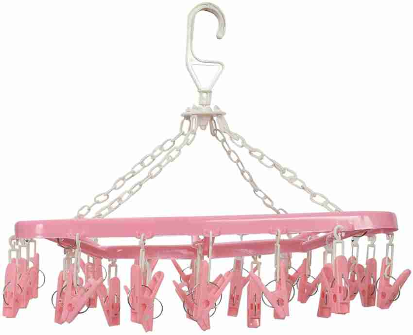 Plastic Pink Baby Clothes Clip Hanger, for Cloth Hanging