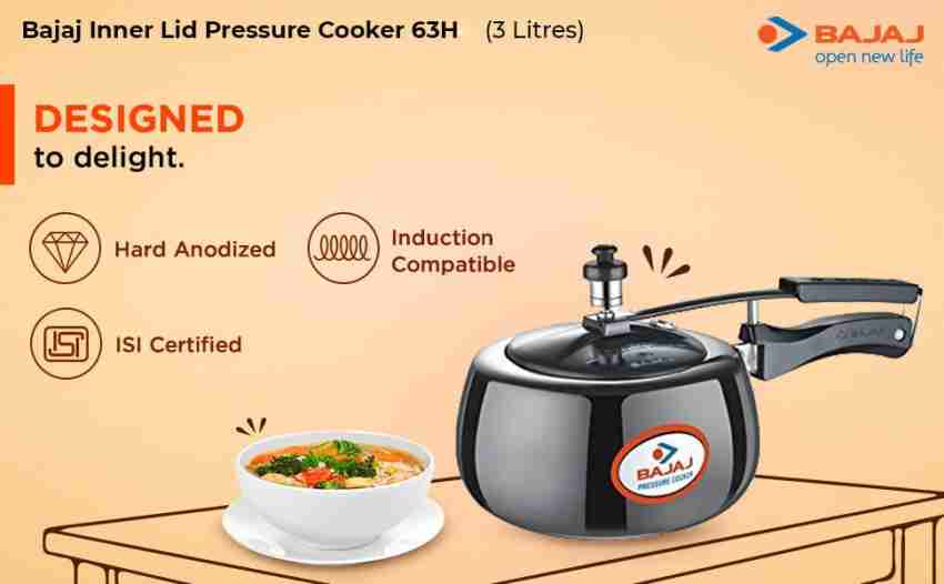 BAJAJ PCX 63H 3 L Outer Lid Induction Bottom Pressure Cooker Price in India Buy BAJAJ PCX 63H 3 L Outer Lid Induction Bottom Pressure Cooker online at Flipkart