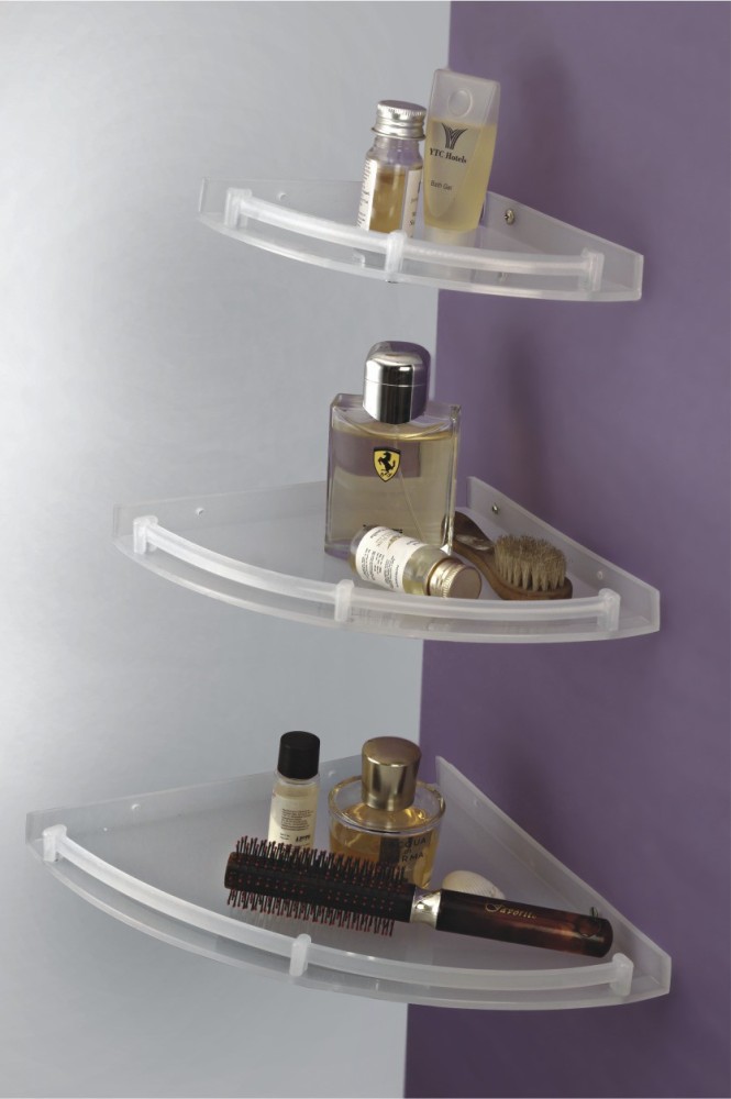 Acrylic Bathroom Floating Shelves 3-Tier Clear Shelves