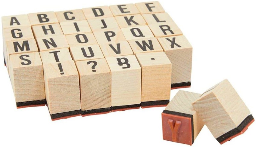 Jumbo Uppercase And Lowercase Alphabet Rubber Stamp Letters