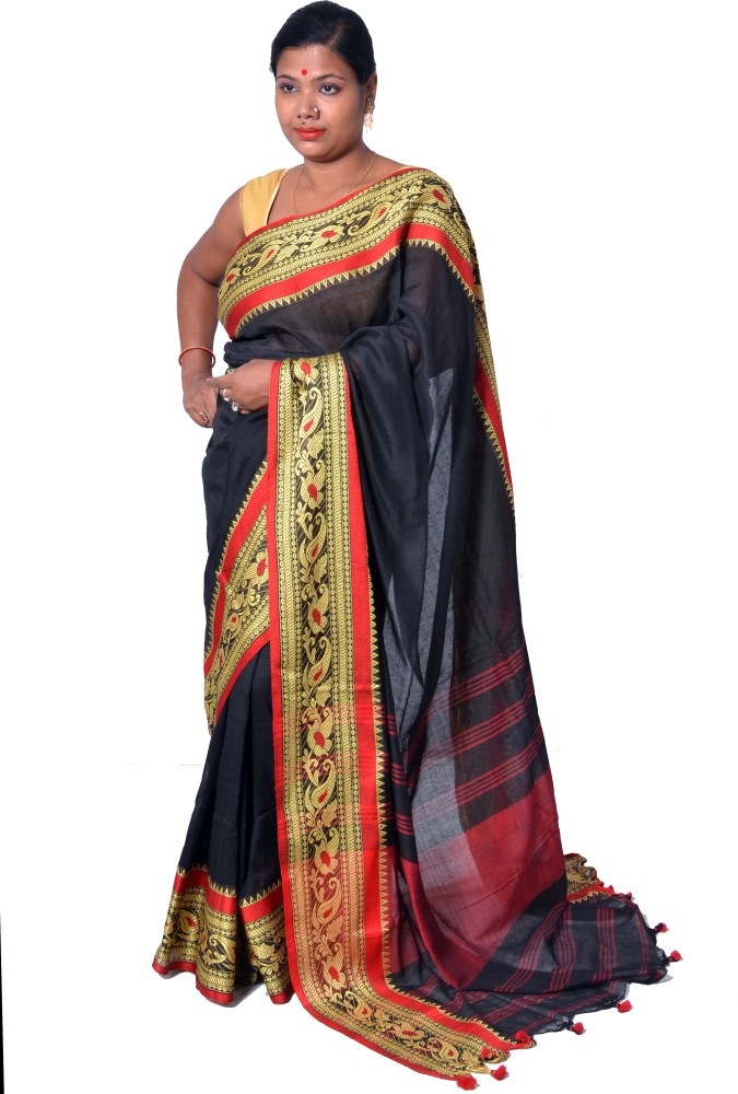 Buy SAYAN CREATION Color Block Bollywood Pure Cotton Multicolor Sarees  Online @ Best Price In India