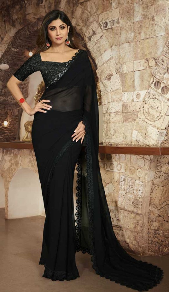The Captivating Charm of Kajol Devgan in a Plain Black Saree: A Study in  Boldness and Elegance