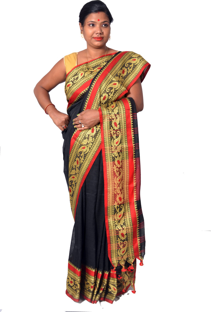 Buy SAYAN CREATION Color Block Bollywood Pure Cotton Multicolor Sarees  Online @ Best Price In India