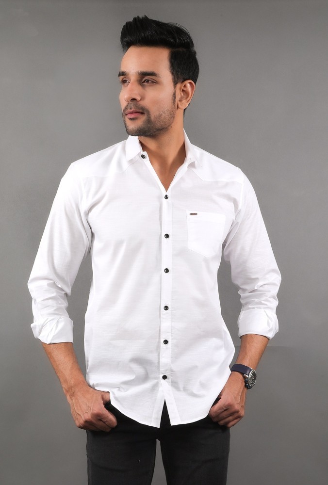 Tanip Men Solid Casual White Shirt - Buy Tanip Men Solid Casual White Shirt  Online At Best Prices In India | Flipkart.Com