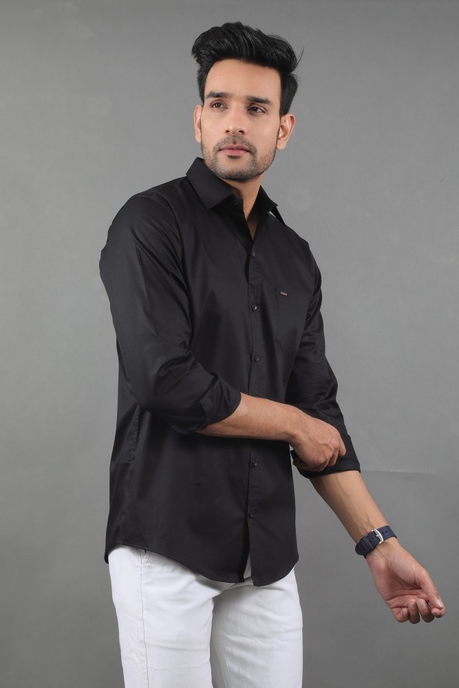 Jwala Men Solid Casual Black Shirt - Buy Jwala Men Solid Casual Black Shirt  Online at Best Prices in India