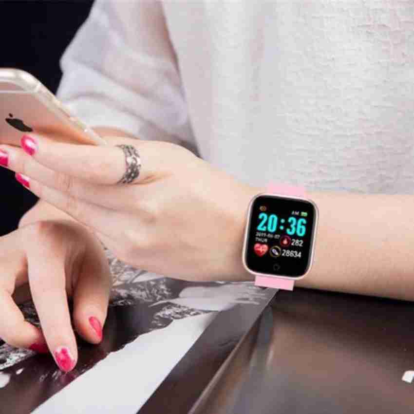 Home Story D20 Pink Smart Watch Fitness Band 35 mm Color Touch
