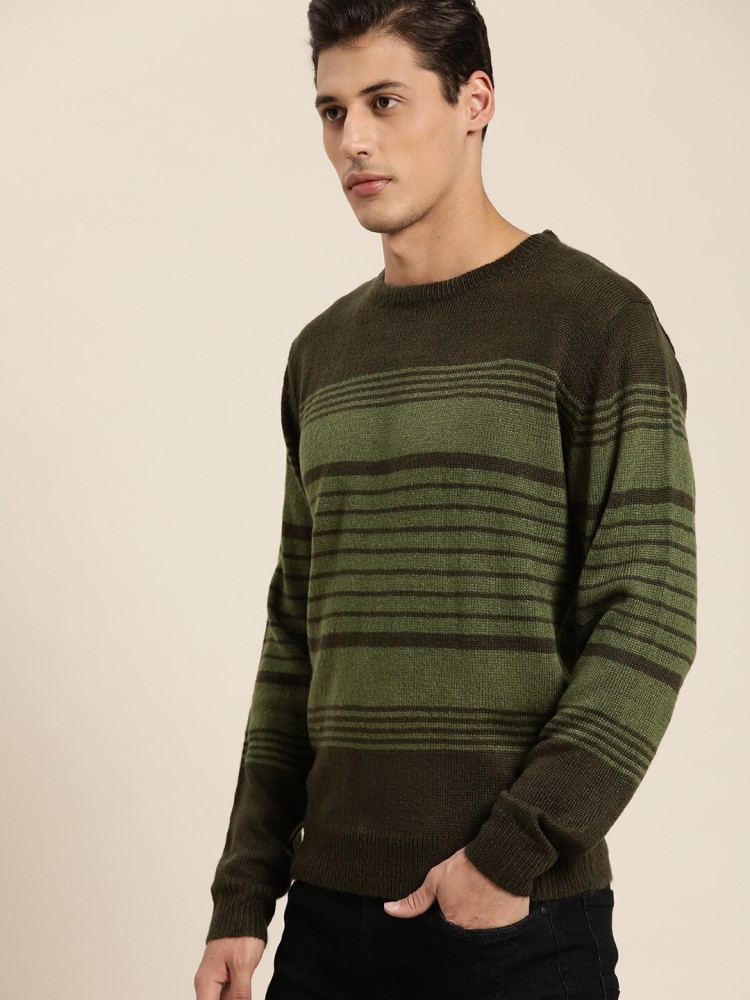 Green striped sweater mens hotsell