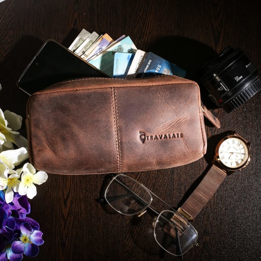 Buy Travel Pouches in Genuine Leather for Men and Women