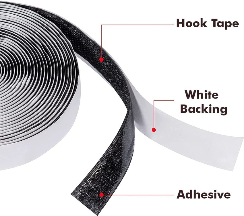 3FT Double-Sided Adhesive Strong Self-Adhesive Hook and Loop Tape Roll  Sticky Back Strip VelcroTape White 