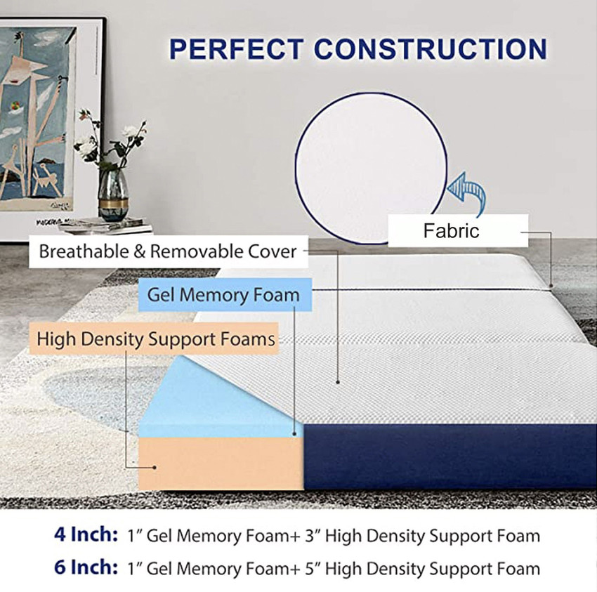 Tri fold queen mattress 6 inch sale