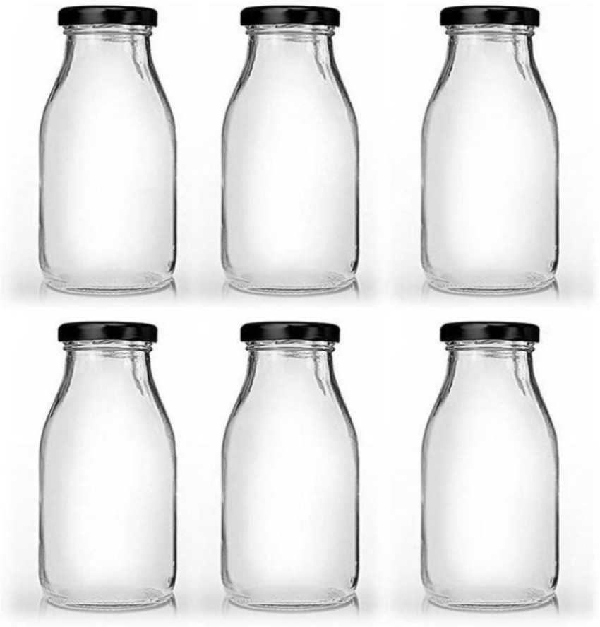 Priza Enterprise Milk shake bottle with Golden or black metal lid 500ml  (Set of 6) 500 ml Bottle - Buy Priza Enterprise Milk shake bottle with  Golden or black metal lid 500ml (