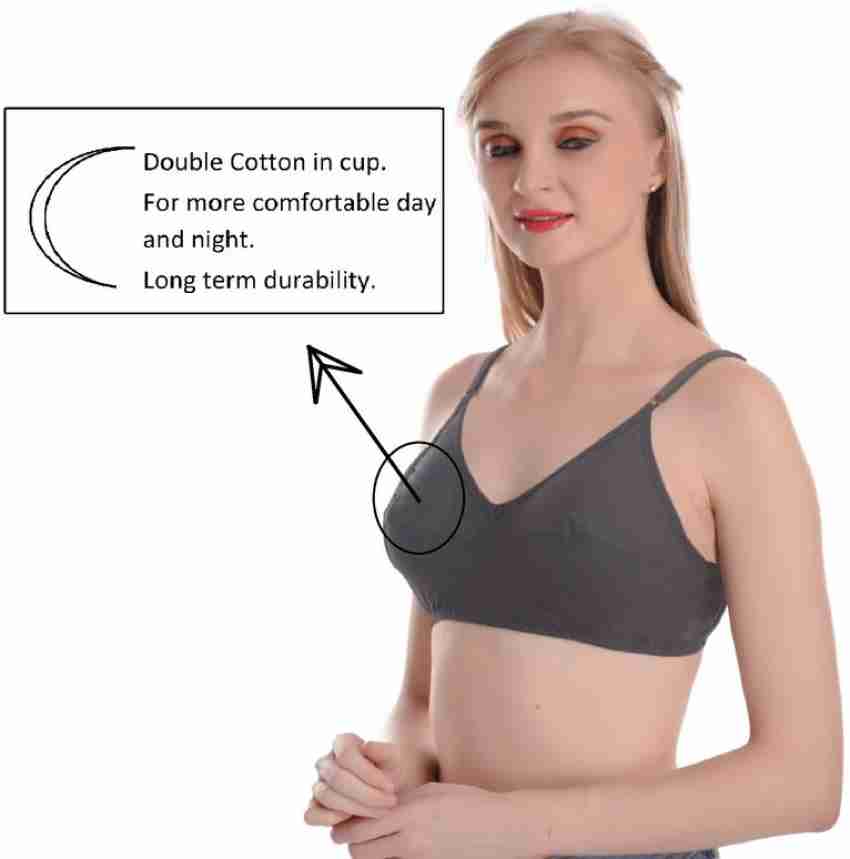 Daily Stock Women's Pure Cotton Astar Non Padded Full Coverage Seamed t  Shirt Bra for Ladies