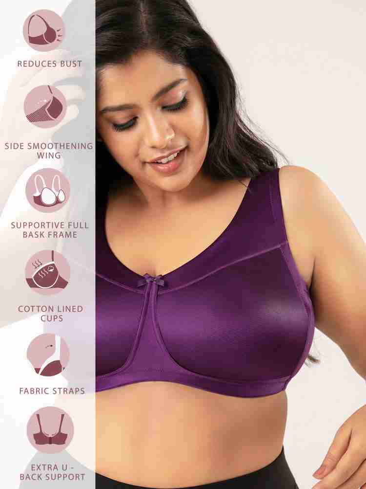 UNDEWIRE FULL COVERAGE BRA PLUS SIZE 34-44C-F G H COTTON LINING LIGHTLY  PADDED 