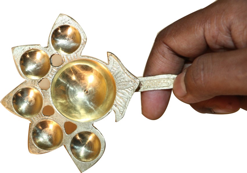 Buy MAYAPURI 3 inches Handmade Pital Pradip, Pure Brass Diya/Pradeep for  Daily Usage Online at Low Prices in India 