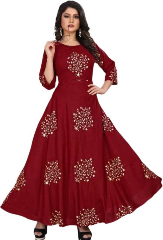 Red gown on sales flipkart