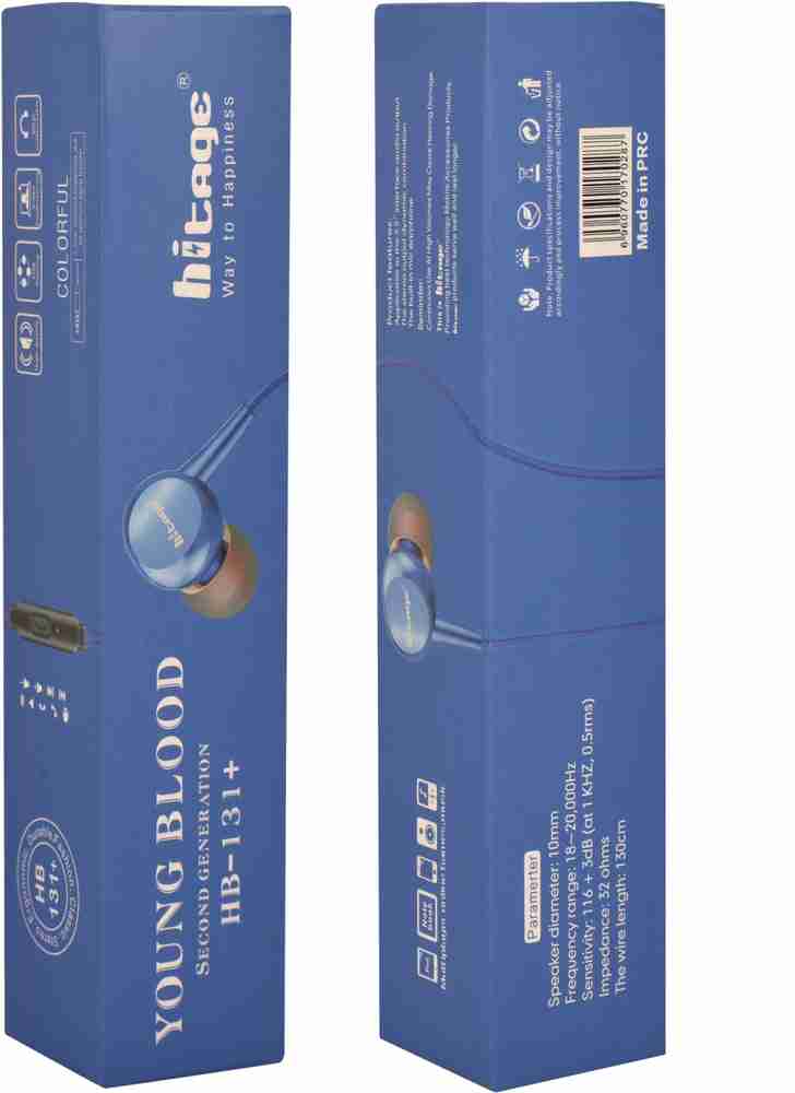Hitage Super Extra Bass HB 131 Plus Pack Of 2 Blue Wired