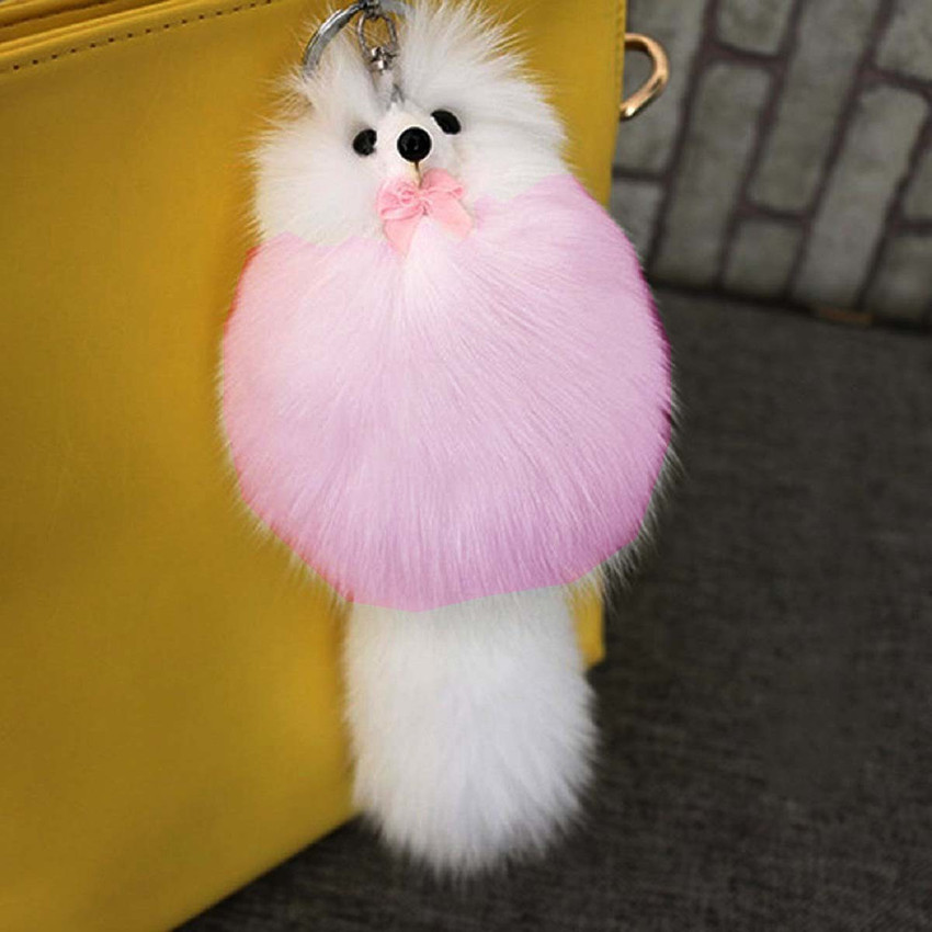 Real fur keychain top