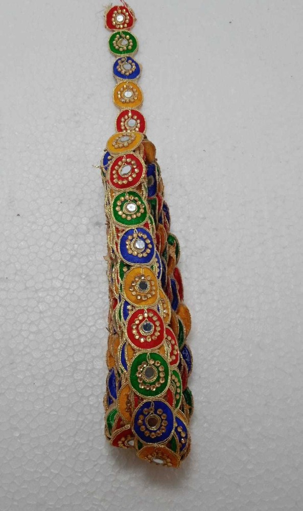 FABRIC ACCESSORIES Mirror Work Lace Border and Trims for Sarees, Lehengas,  Suits, and Blouse : Amazon.in: Home & Kitchen