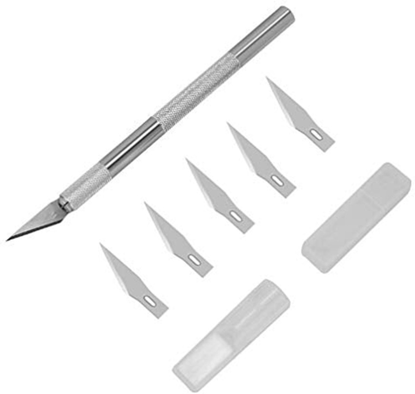 OGECHI Detail Knife pen with 5 Interchangeable Blades Metal  Grip Hand-held Paper Cutter - Hand-held Paper Cutter