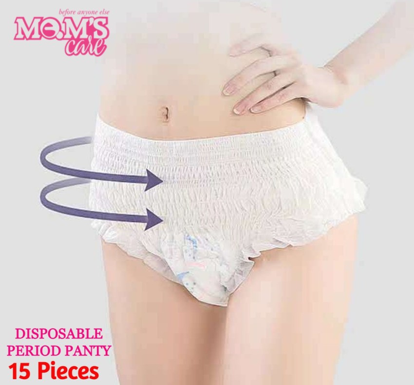 mems care disposable period panty type Period Panty Pad Super Absorbent,  Heavy Flow Disposable Overnight Panties Sanitary Pad (15 Pieces ) Sanitary