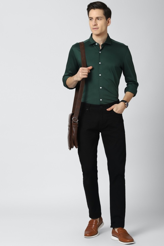Buy LA JIYANSH Plain Lycra Cotton Full Sleeve Regular Fit Formal Shirt for  Men 2XL GreenBlack at Amazonin