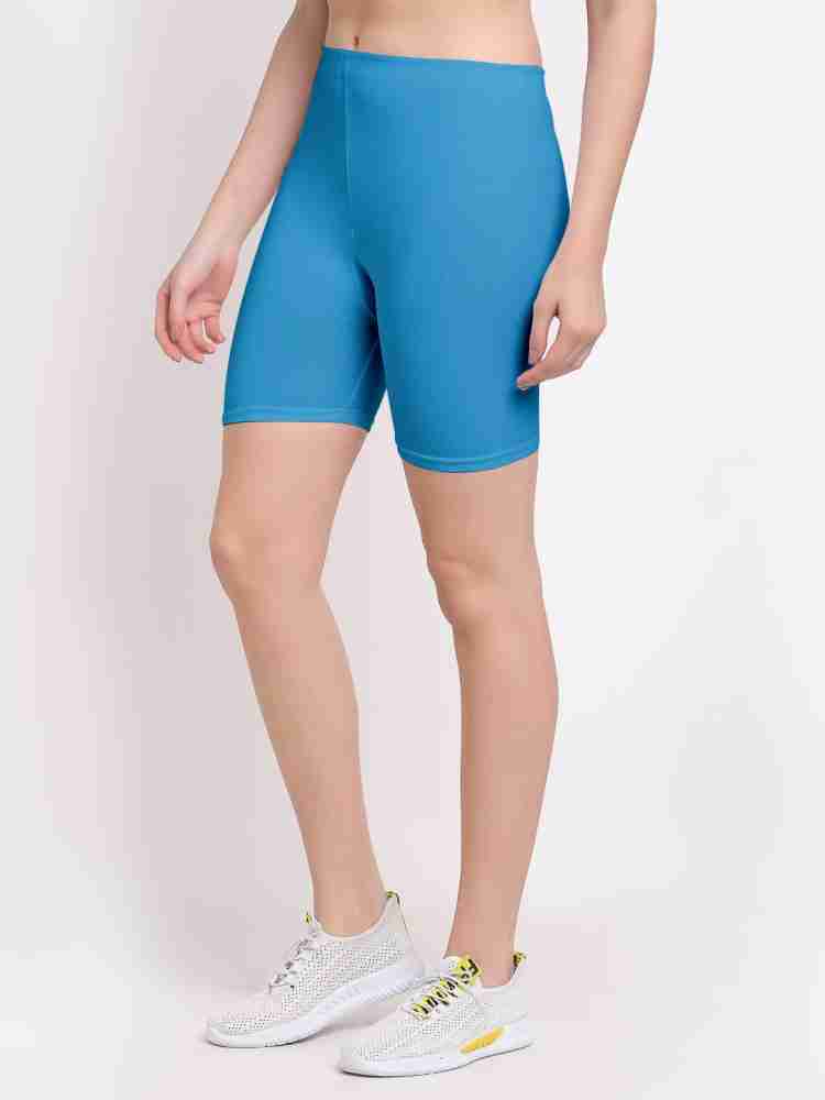 Viver Solid Women Dark Blue Sports Shorts - Buy Viver Solid Women