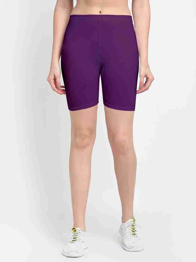 Buy Ullas Solid Women Purple Cycling Shorts Online at Best Prices
