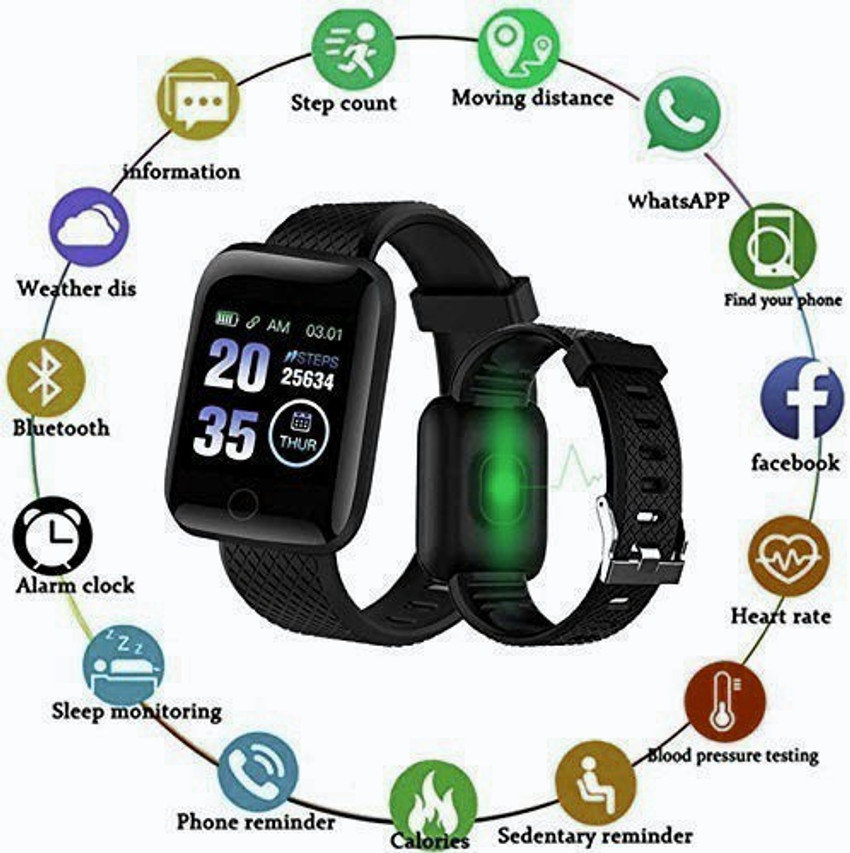 Bymaya Id116 OLED Touchscreen for Men Women Smartwatch