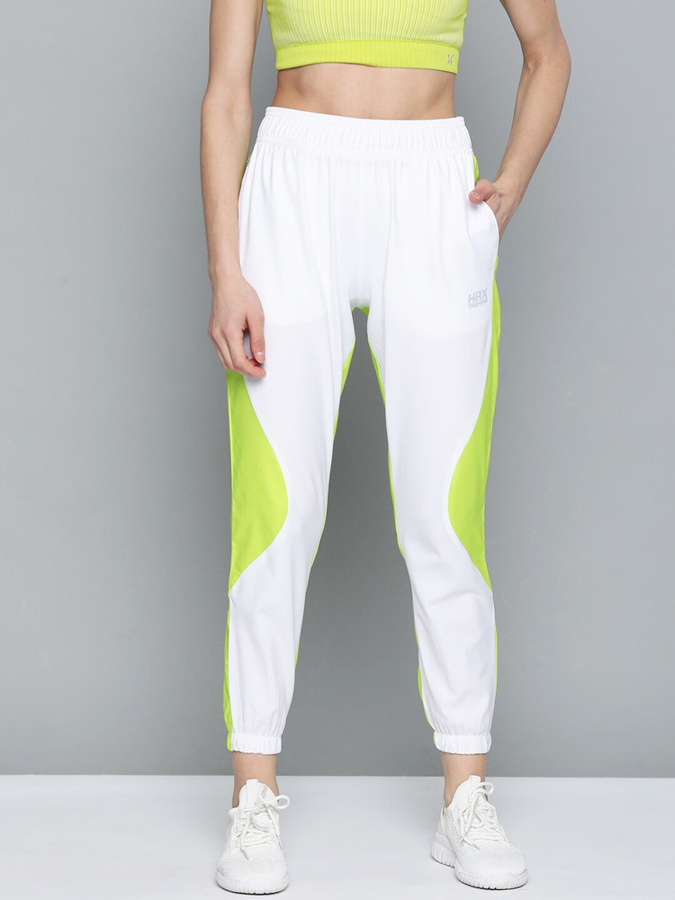 HRX by Hrithik Roshan Color Block Women White Light Green Track