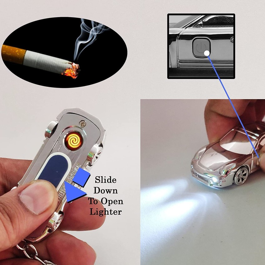 Car shape rechargeable lighter with keychain