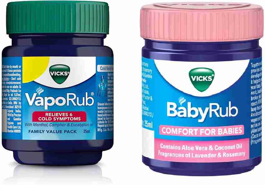 VICKS VapoRub 25ml and BabyRub 25ml Babies Moisturize
