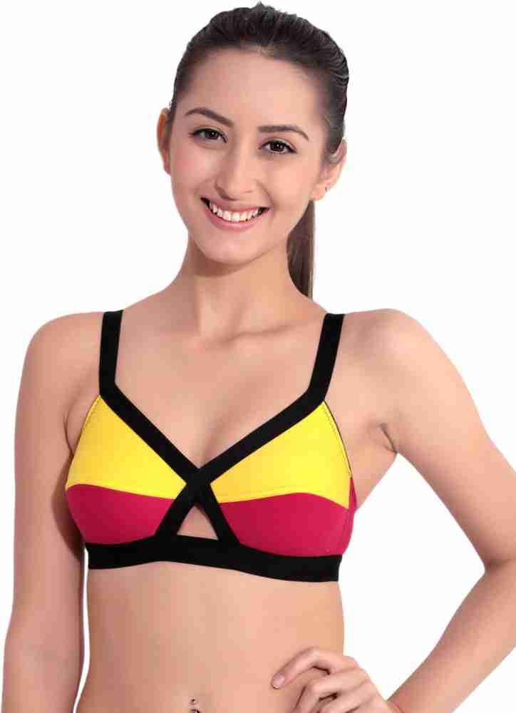 Floret Full Coverage Non Padded Bra In Black Color Size 34, T
