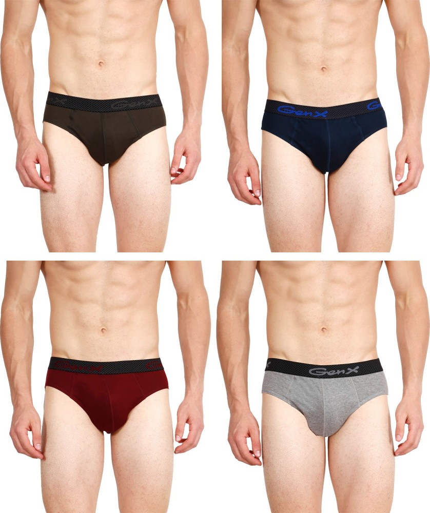 Buy EURO Men Multicolor Solid Cotton Pack of 3 Briefs Online at