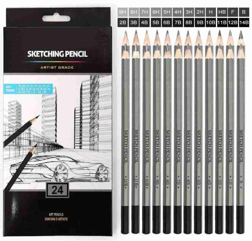 12pcs/box Black Charcoal Pencils 2B/4B/6B/14B Sketch Charcoal