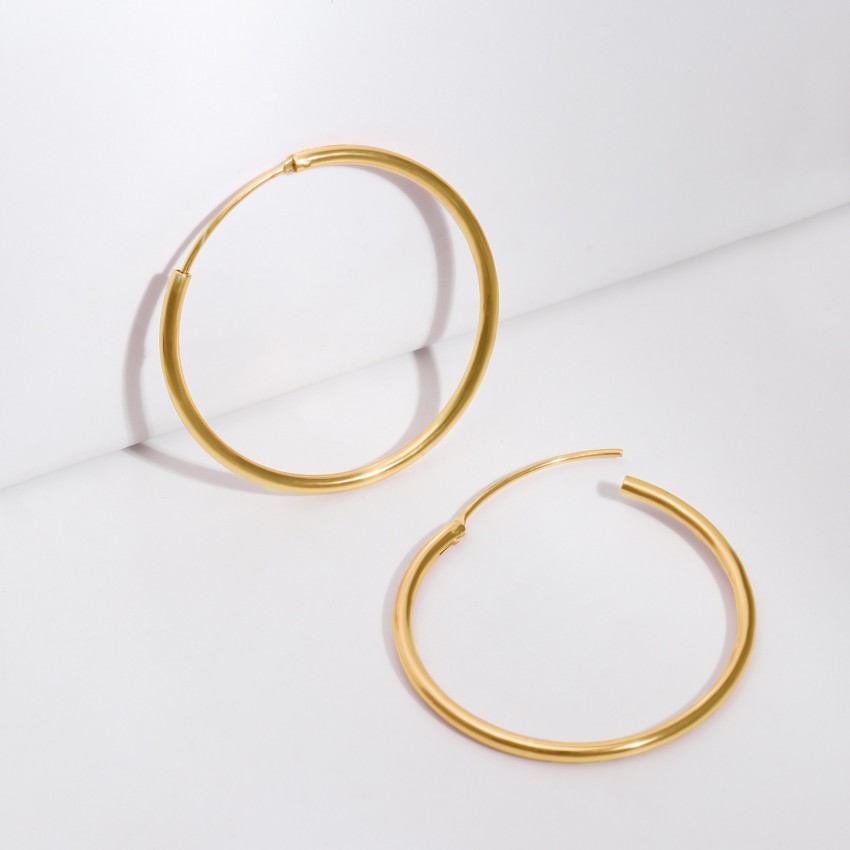 Gacimy Gold Hoop Earrings for Women 14K Real Gold Plated Hoops with 925  Sterling Silver Post
