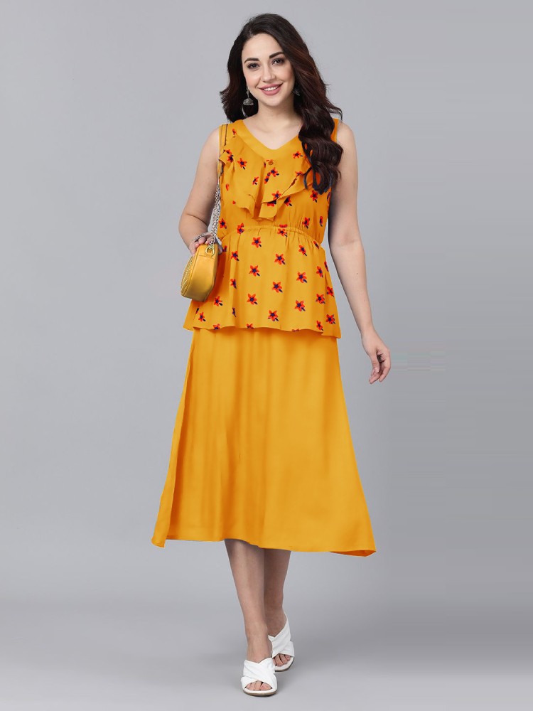 Buy Radhe Fashion Women's Embroidered Cotton Kurti Orange Online In India  At Discounted Prices