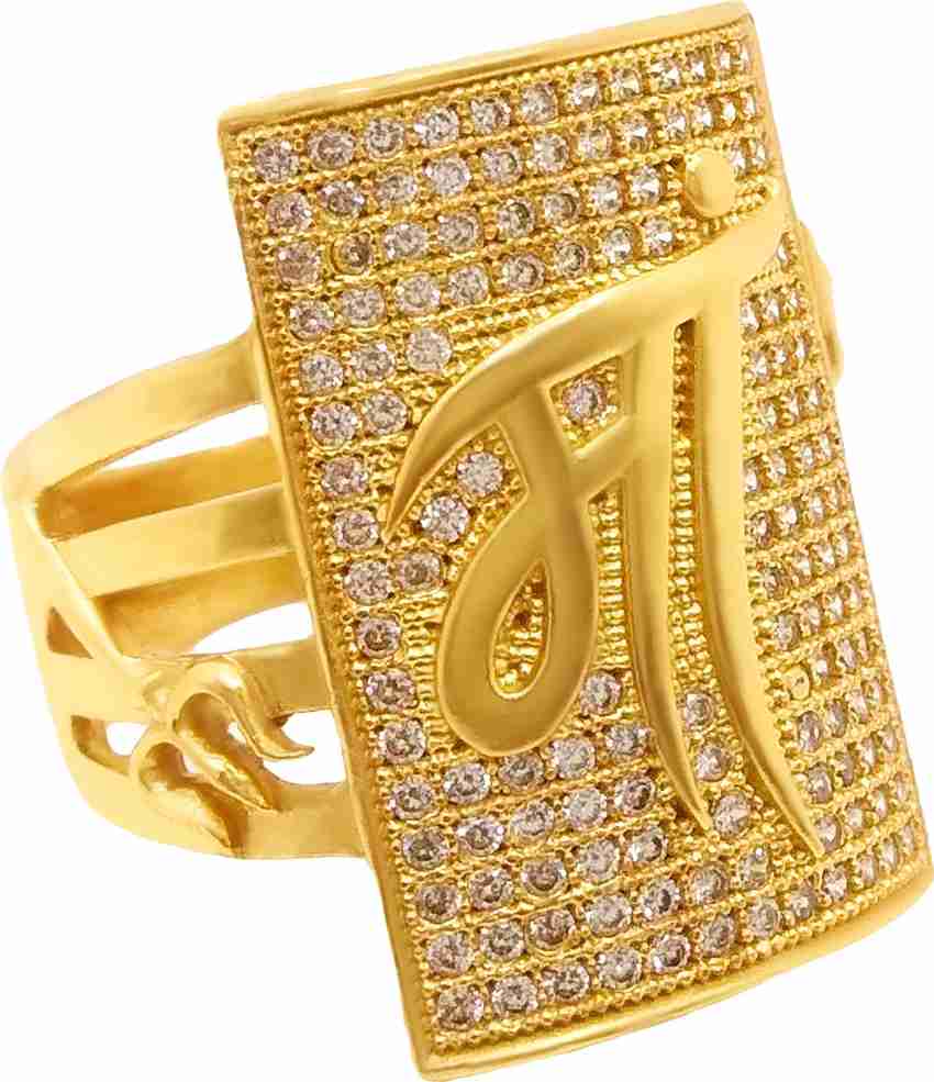 decentshine Golden Men Boys Style Gold Finger Ring Brass Gold Plated Ring