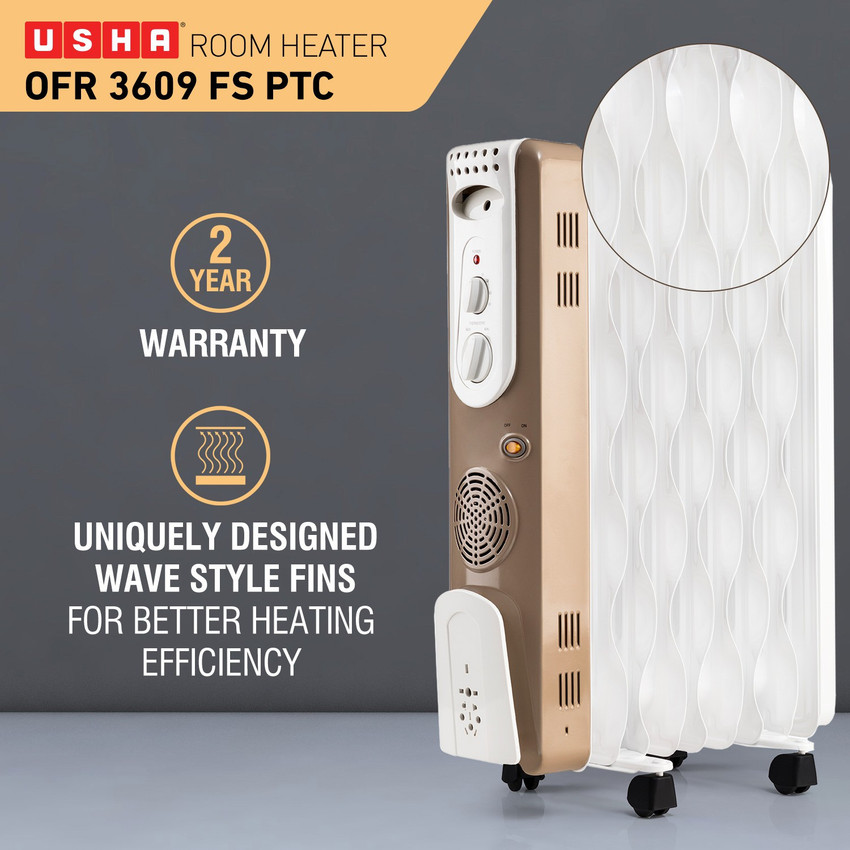 USHA OFR 3609 FS PTC Oil Filled Room Heater Price in India - Buy USHA OFR  3609 FS PTC Oil Filled Room Heater online at Flipkart.com
