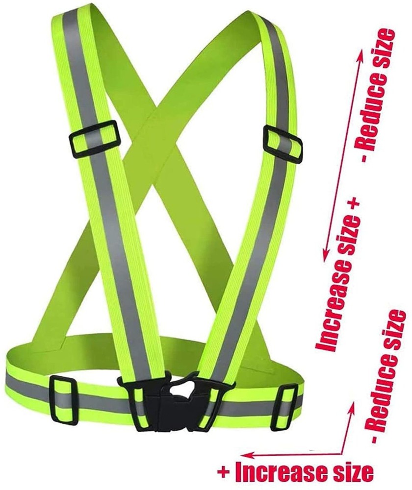 Reflective Running Gear Safety Bundle - Reflective Vest + LED Safety Light  (2 Pack) + Reflective Bands