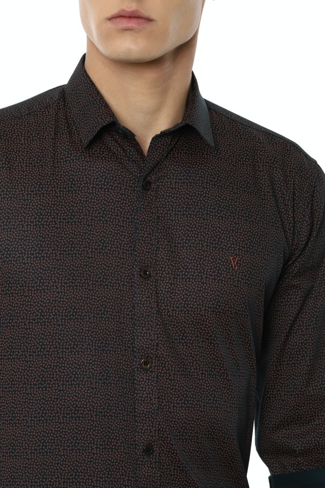 VAN HEUSEN Men Printed Casual Black Shirt - Buy VAN HEUSEN Men